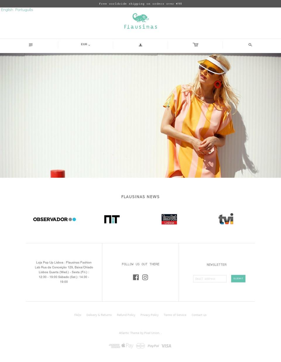 flausinas.com shopify website screenshot