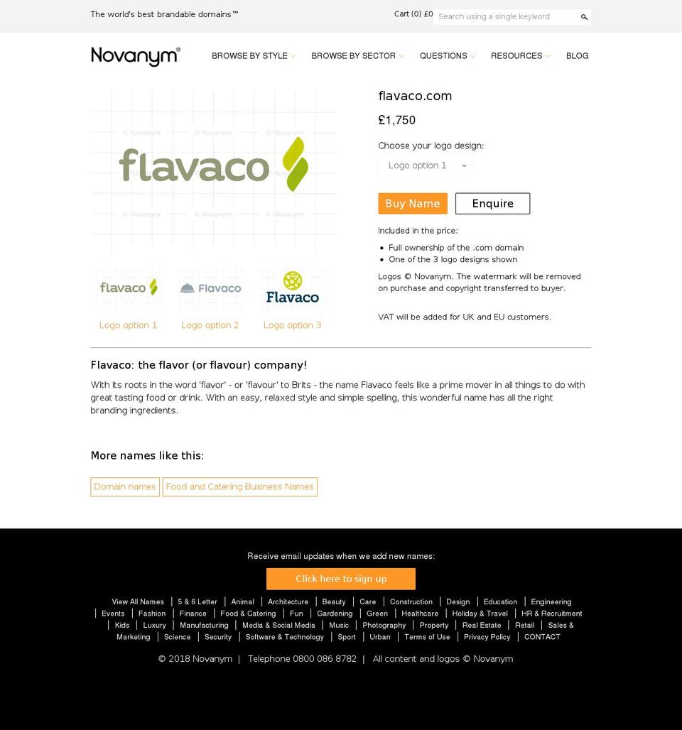 flavaco.com shopify website screenshot