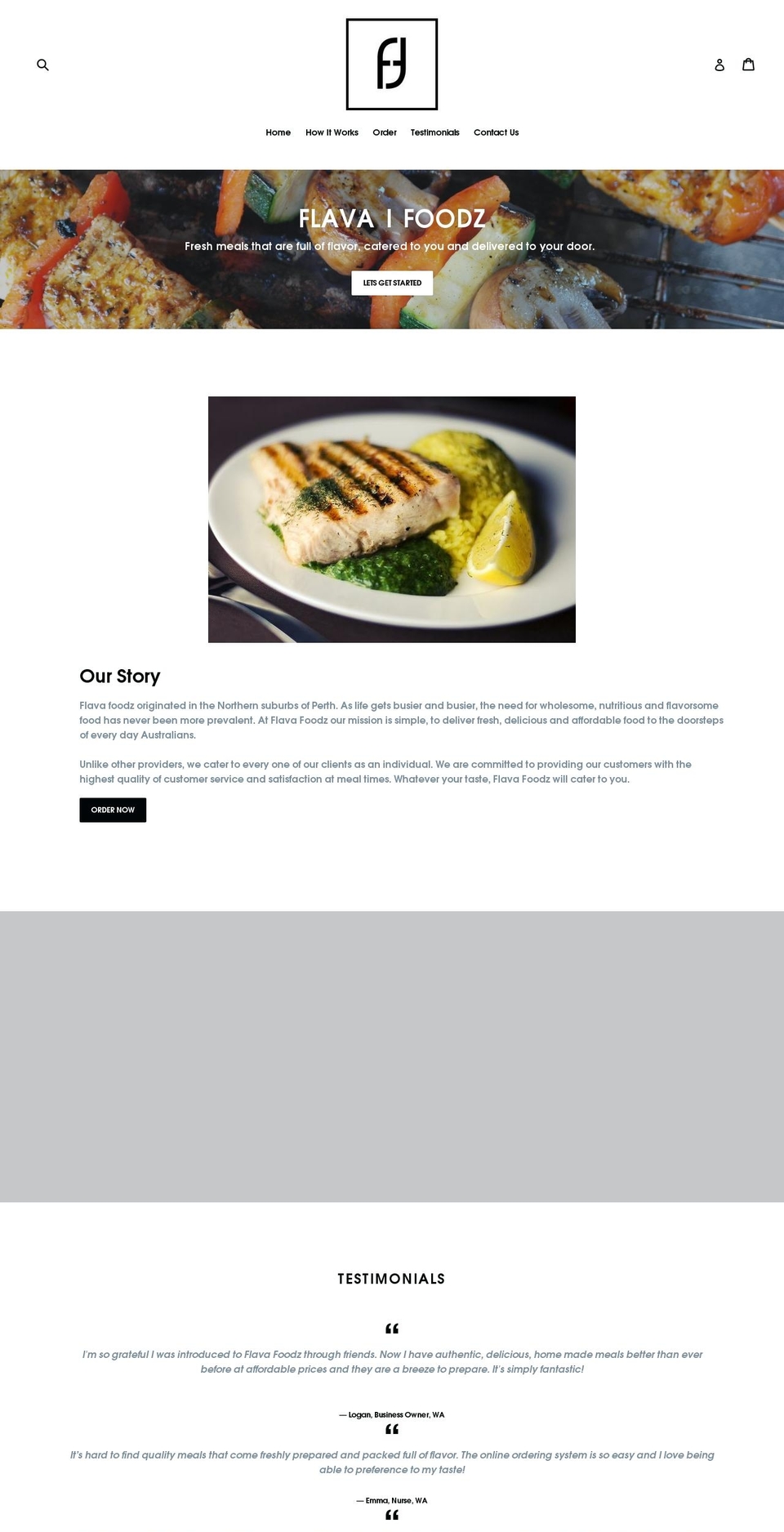 flavafoodz.com — Shopify storefront screenshot