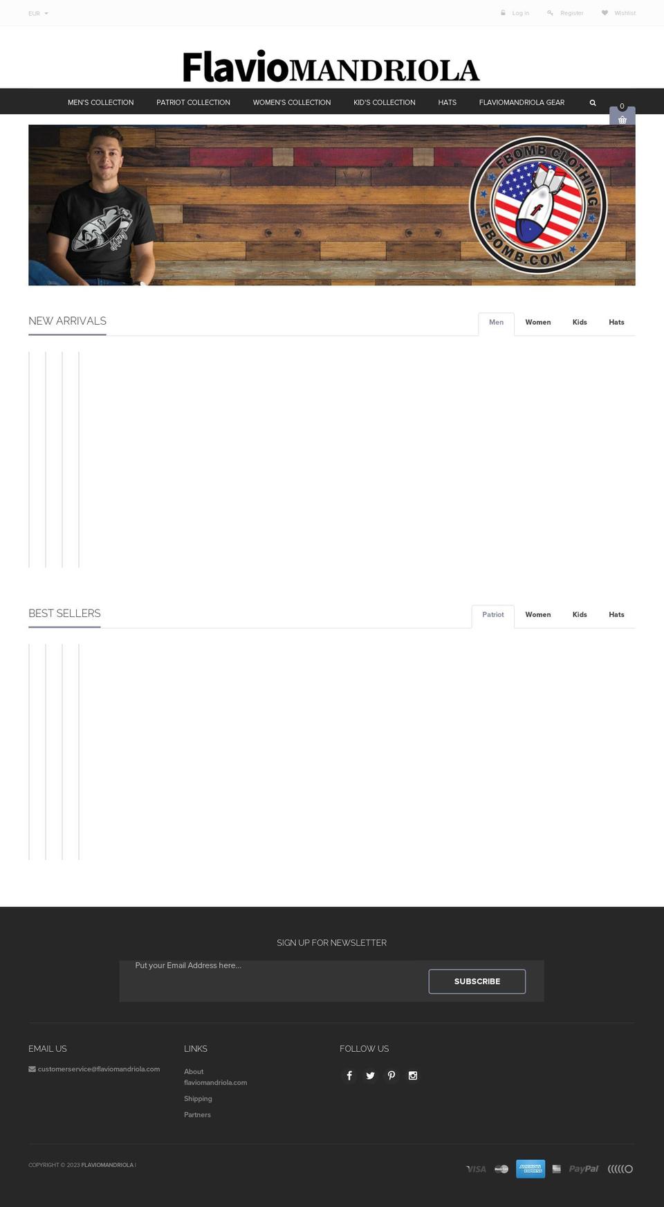 flaviomandriola.com shopify website screenshot