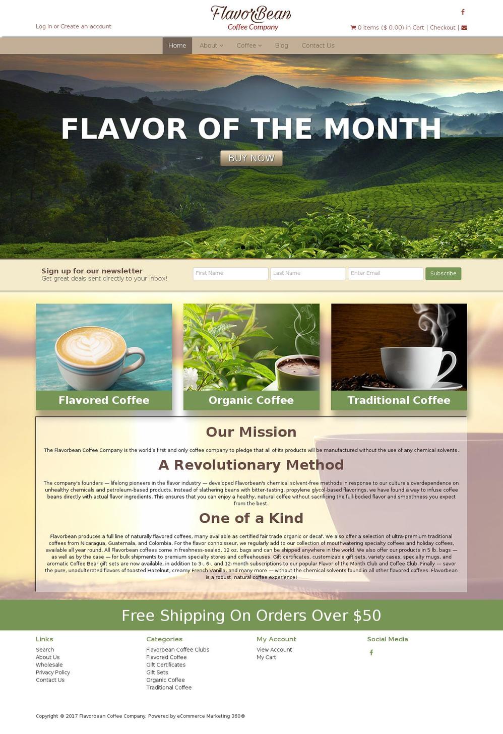 flavorbean.com shopify website screenshot