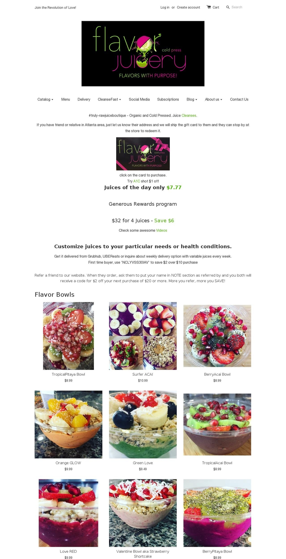 flavorjuicery.com shopify website screenshot