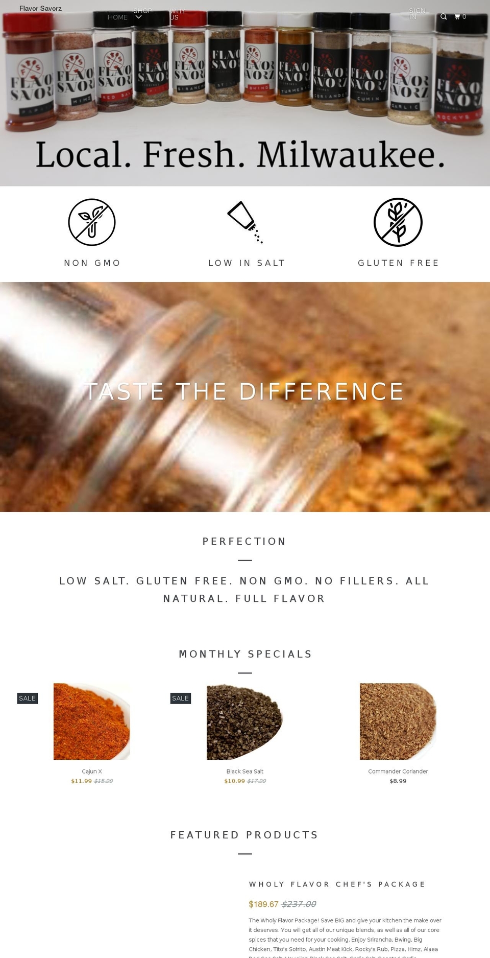 flavorsavorz.com — Shopify storefront screenshot