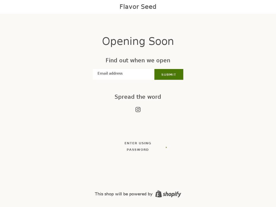 flavorseed.com shopify website screenshot