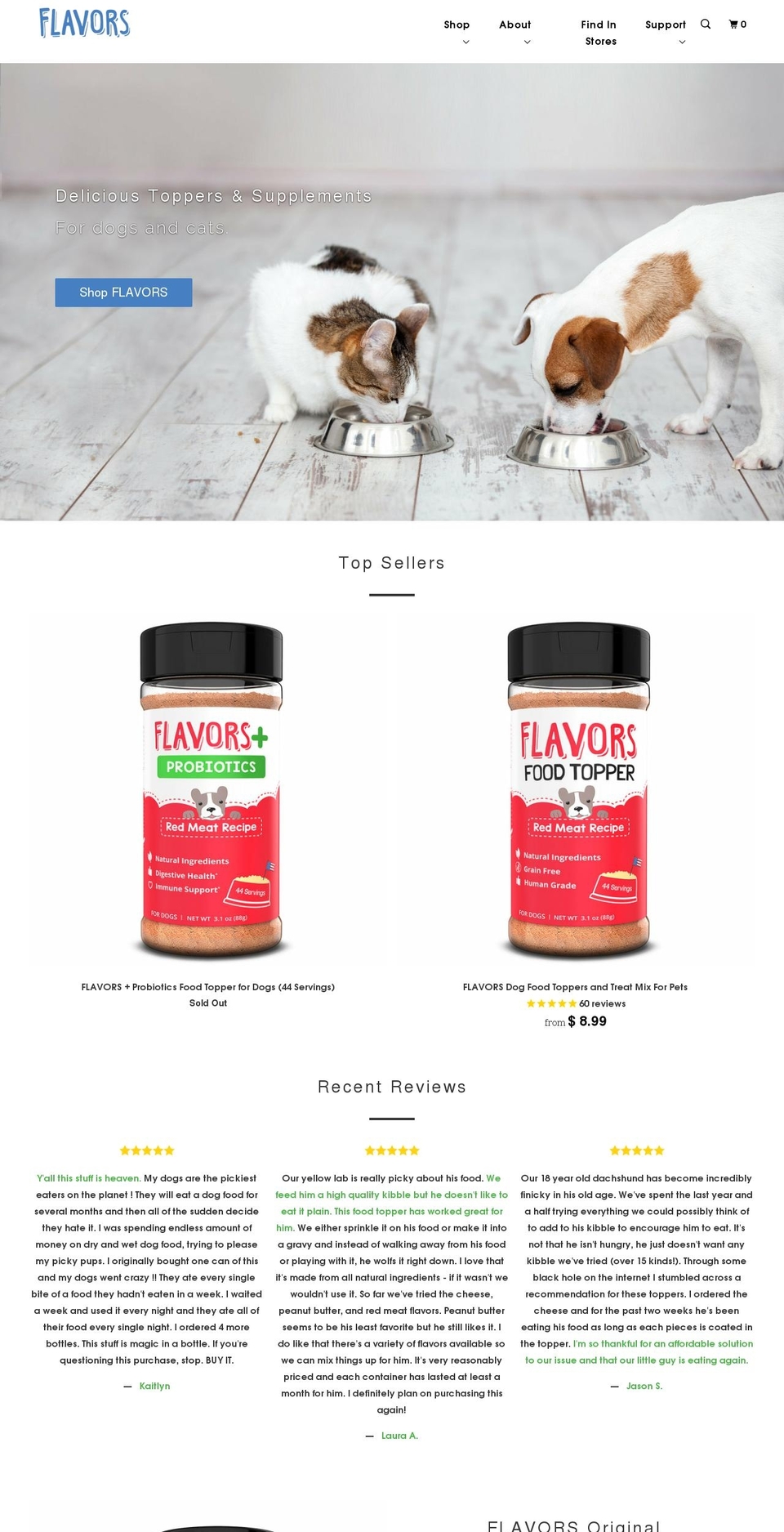 flavorsfoodtoppers.com shopify website screenshot