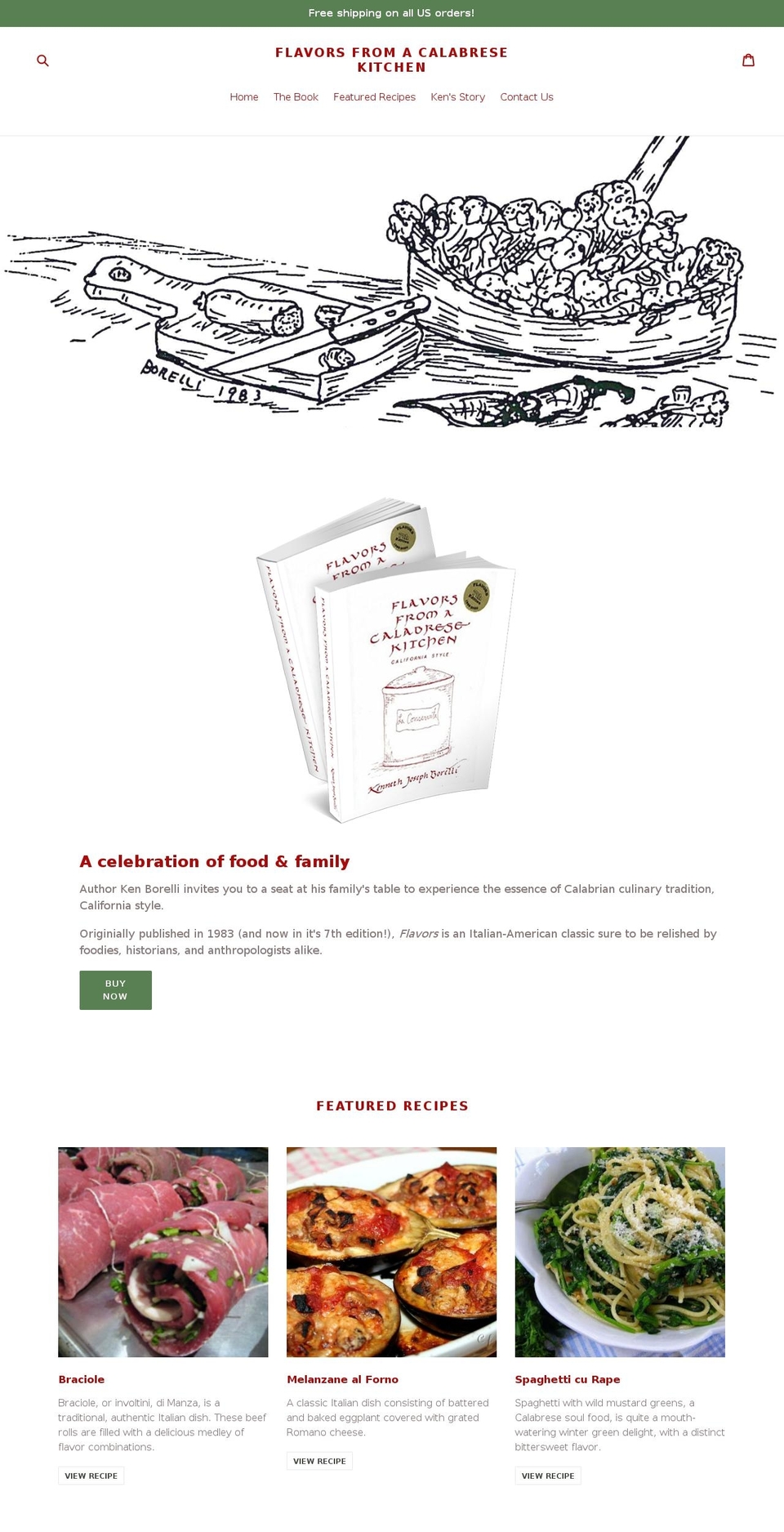 flavorsfromacalabresekitchen.com — Shopify storefront screenshot