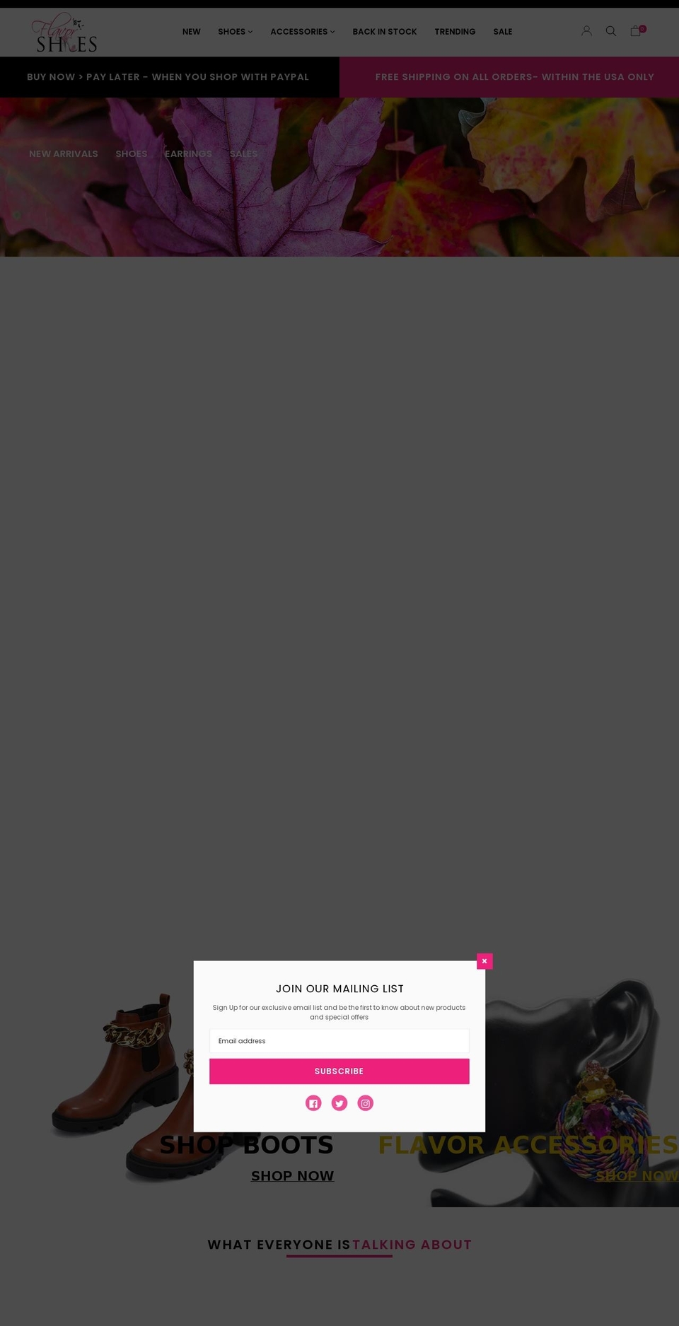 flavorshoes.com shopify website screenshot