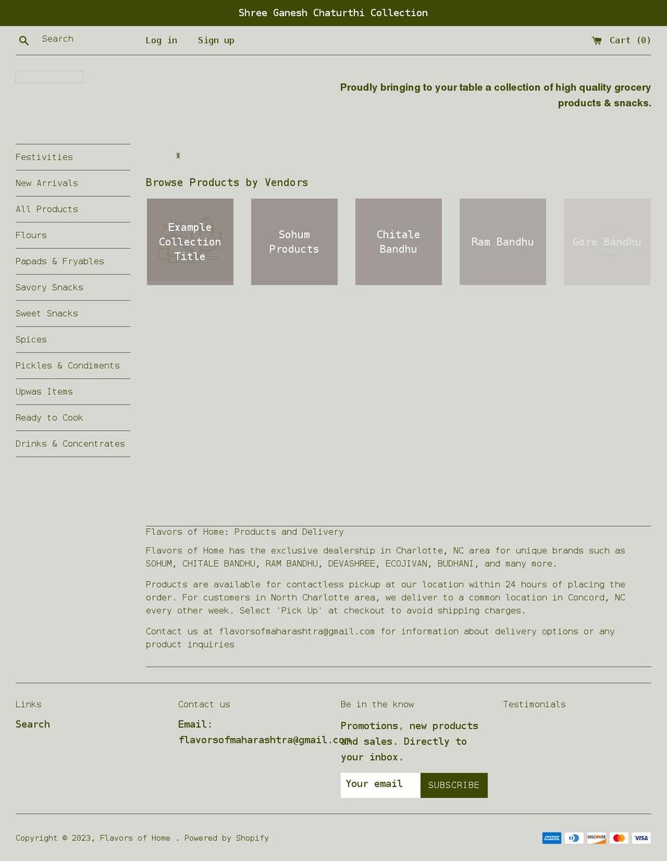 flavorsofhome.net shopify website screenshot