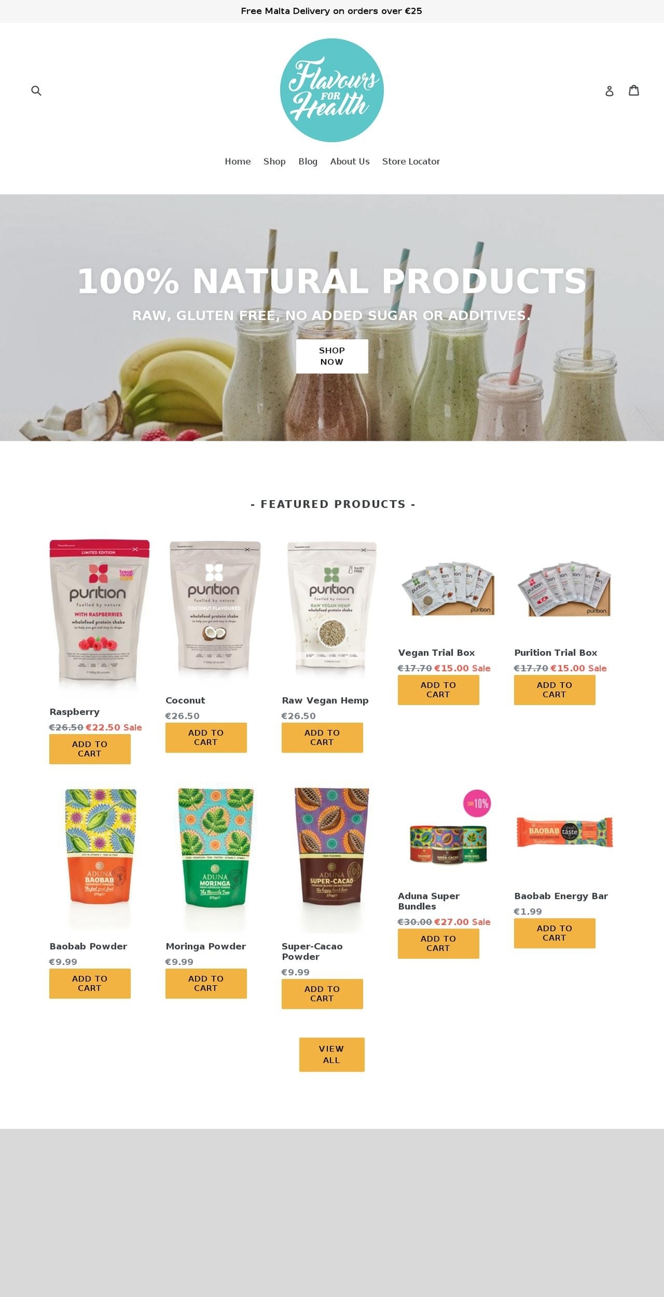 flavoursforhealth.com shopify website screenshot