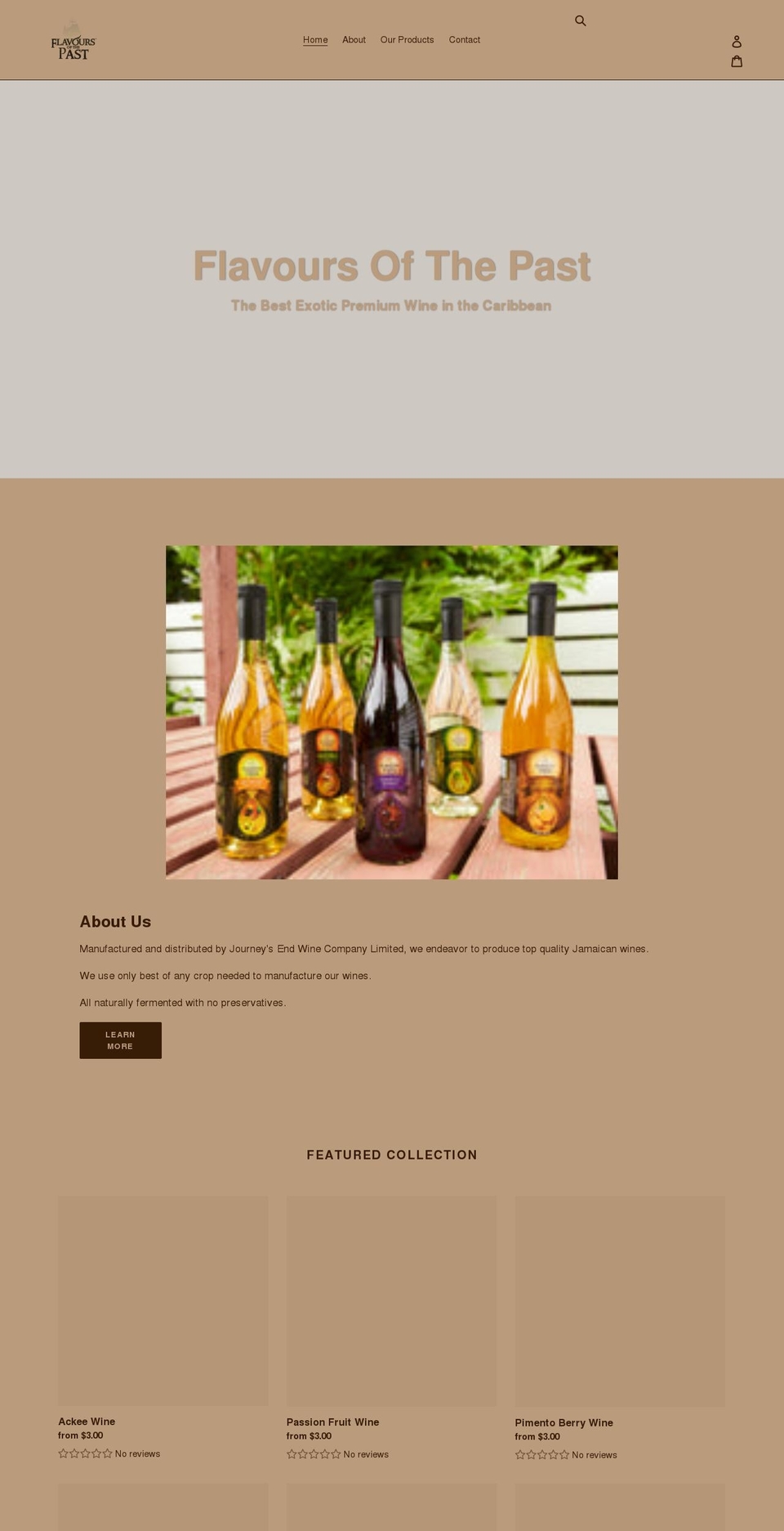 flavoursofthepast.com shopify website screenshot