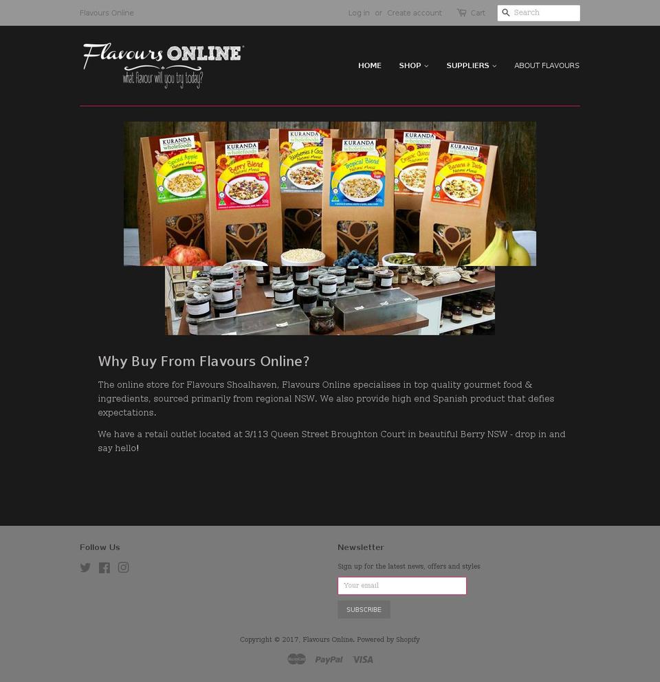 flavoursonline.com.au shopify website screenshot