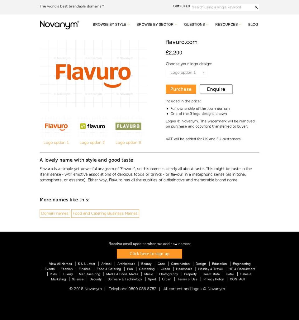 flavuro.com — Shopify storefront screenshot
