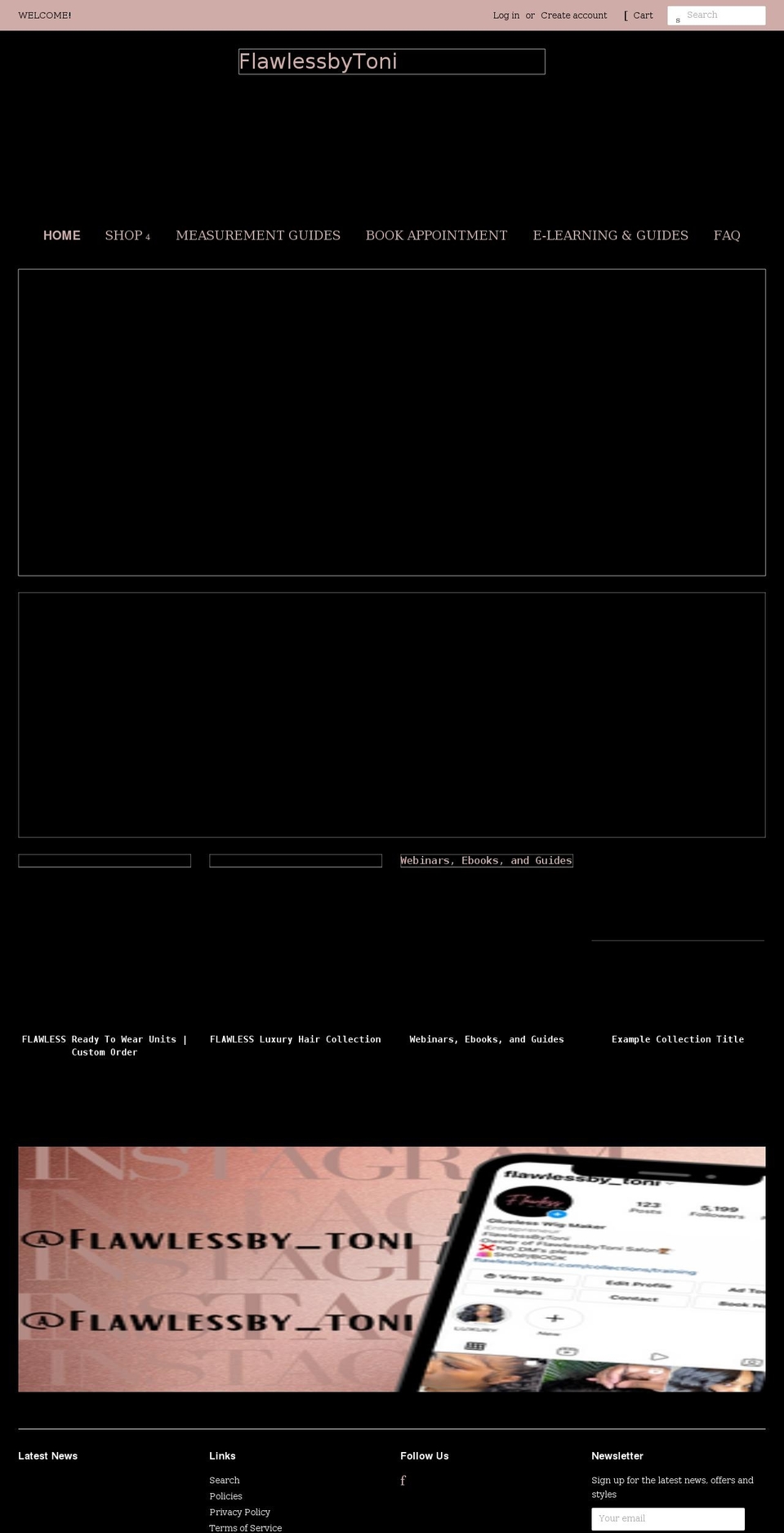 flawlessbytoni.com shopify website screenshot