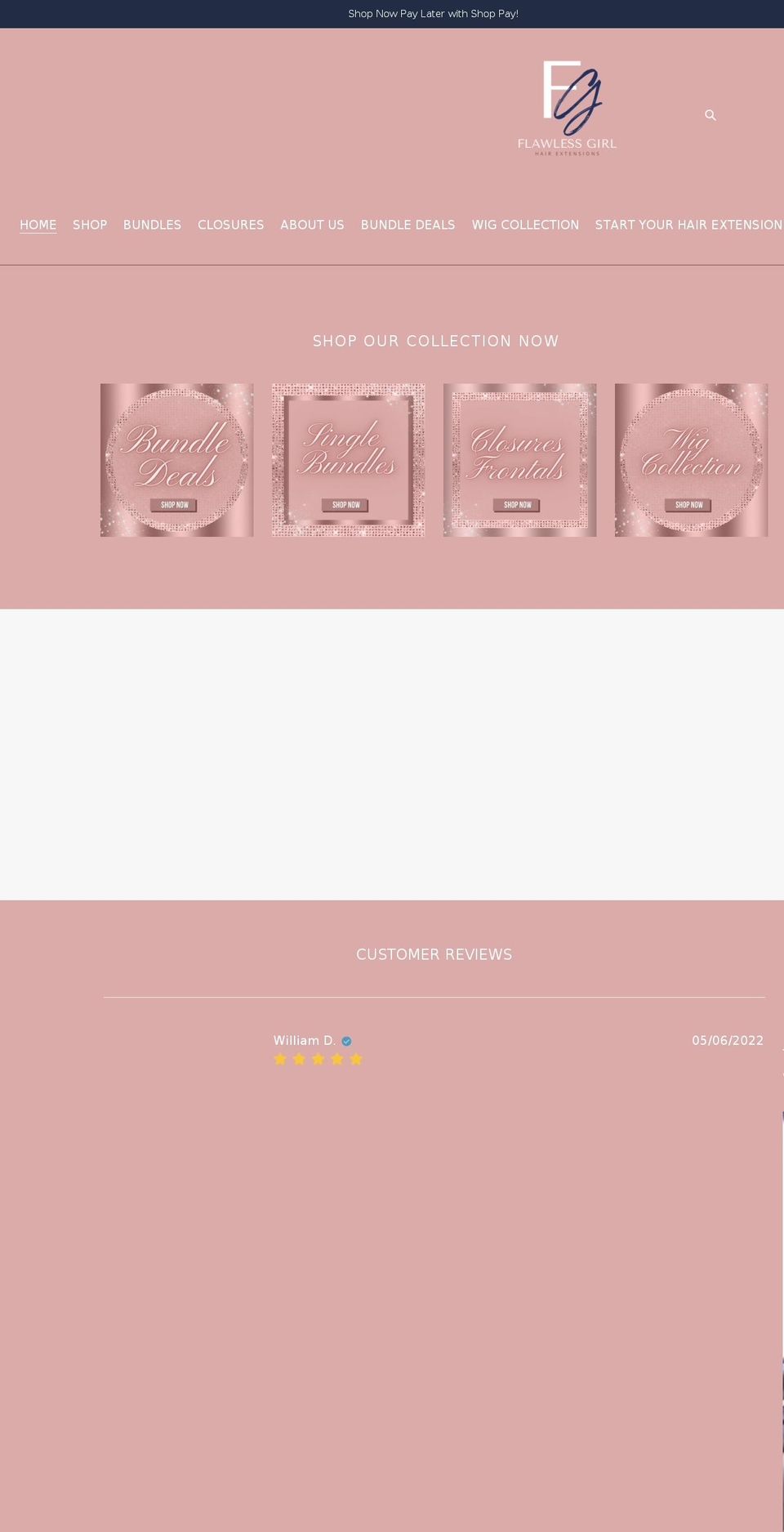 flawlessgirlhair.com shopify website screenshot