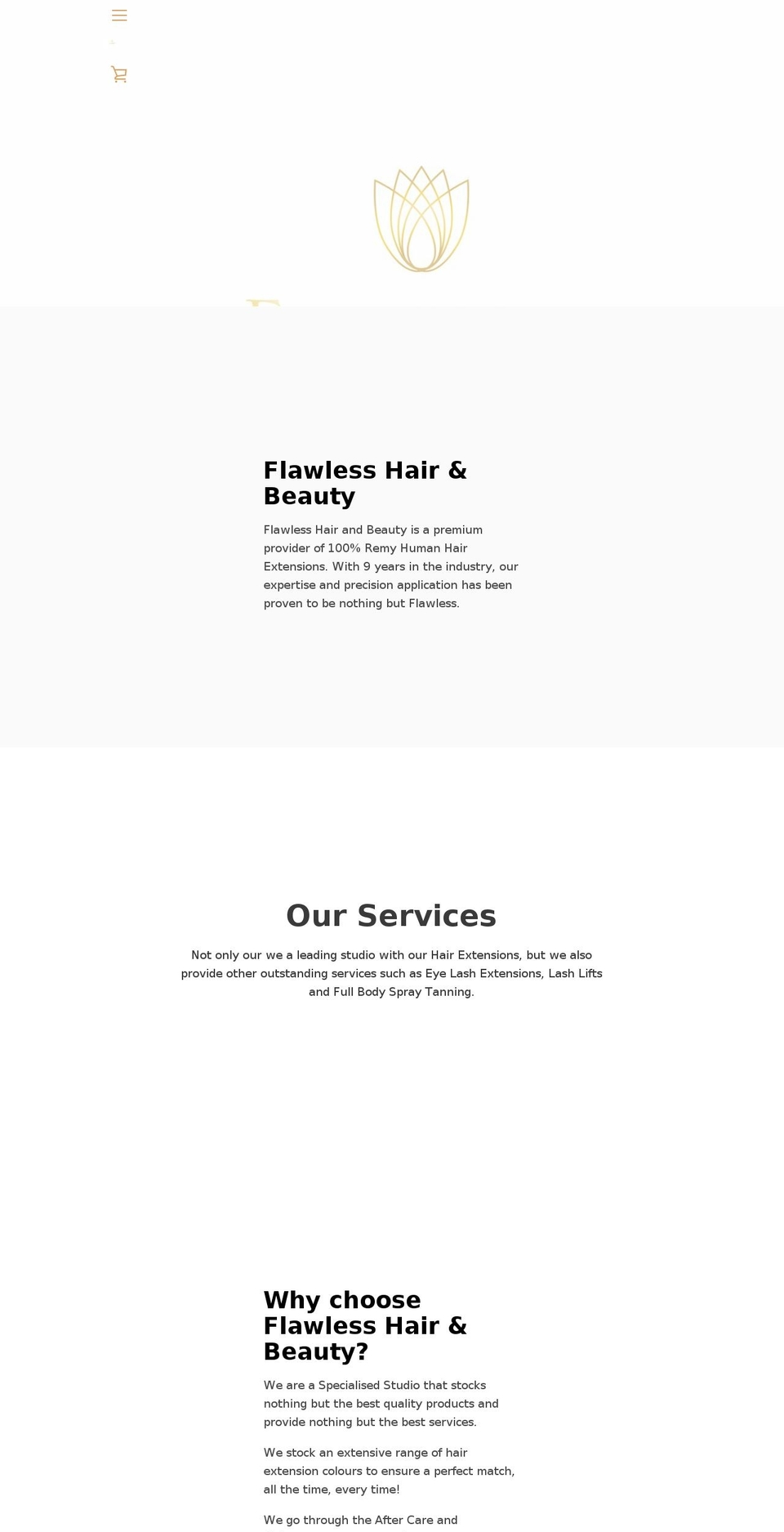 flawlesshairandbeauty.org shopify website screenshot