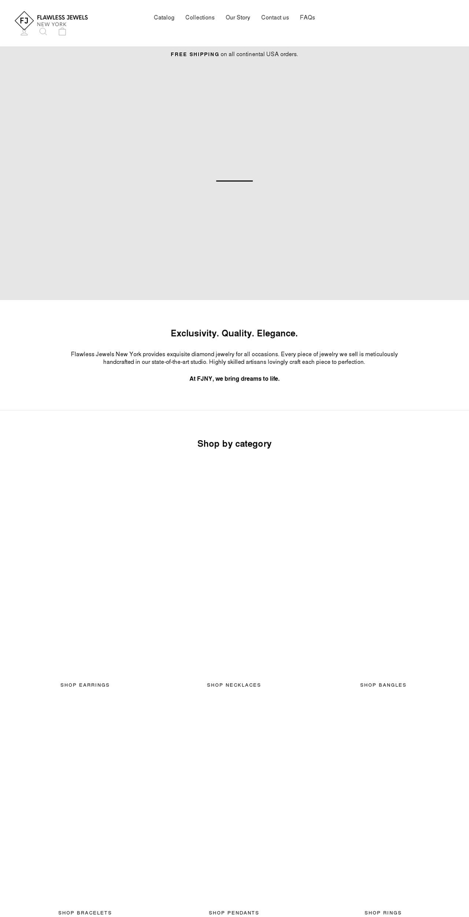 flawlessjewelsny.com shopify website screenshot