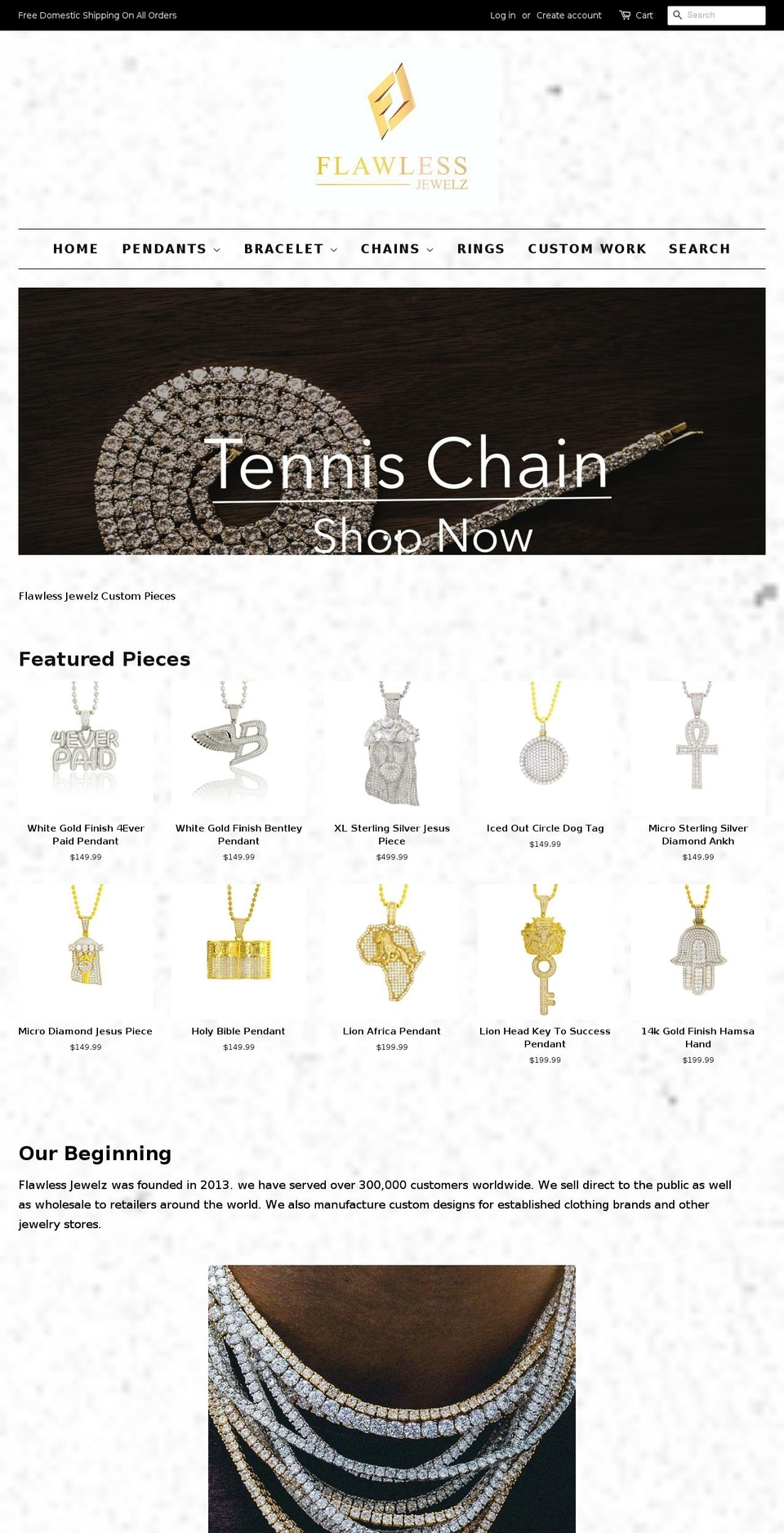 flawlessjewelz.com — Shopify storefront screenshot