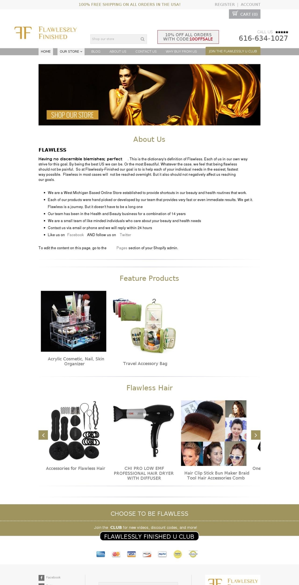 flawlessly-finished.com shopify website screenshot