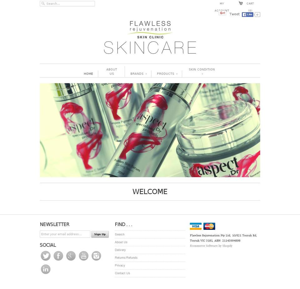 flawlessskincare.com.au shopify website screenshot