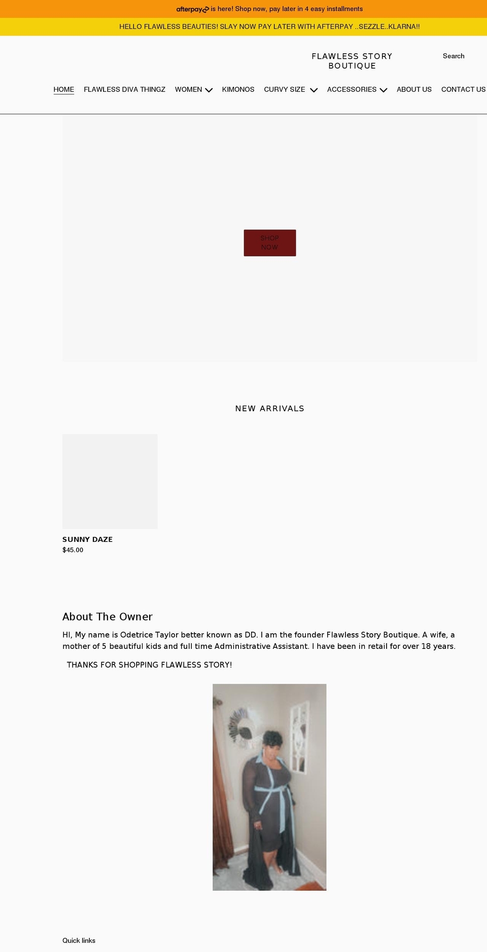 flawlessstory.com shopify website screenshot