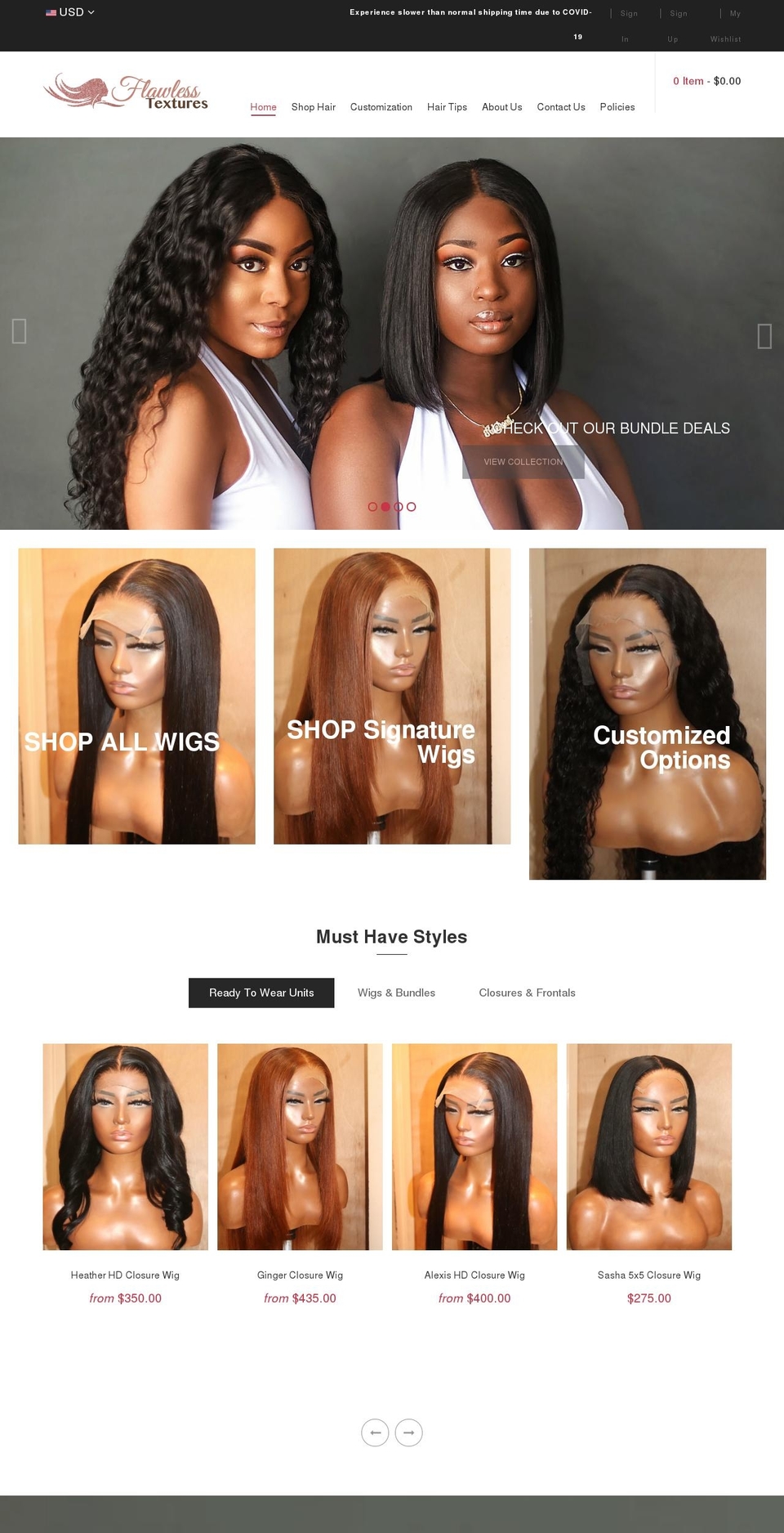 flawlesstextures.com shopify website screenshot