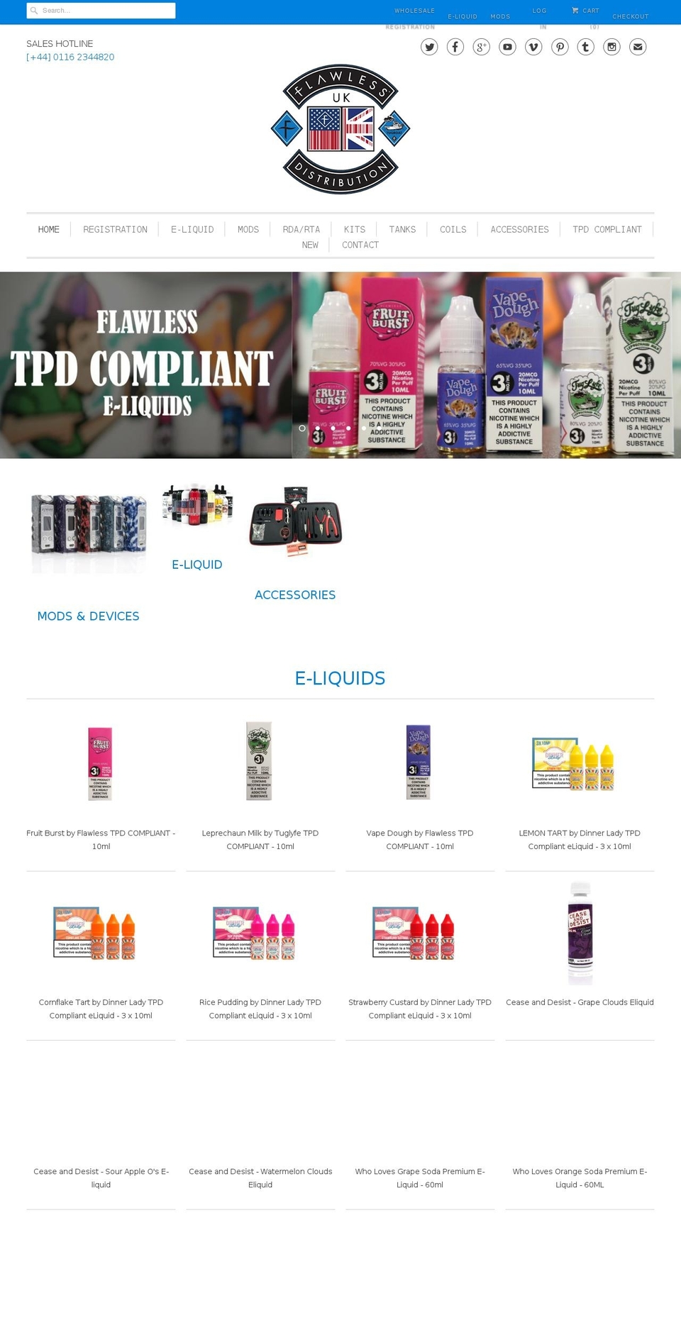 FLAWLESS VAPE DISTRO Shopify theme site example flawlessvapedistro.co.uk