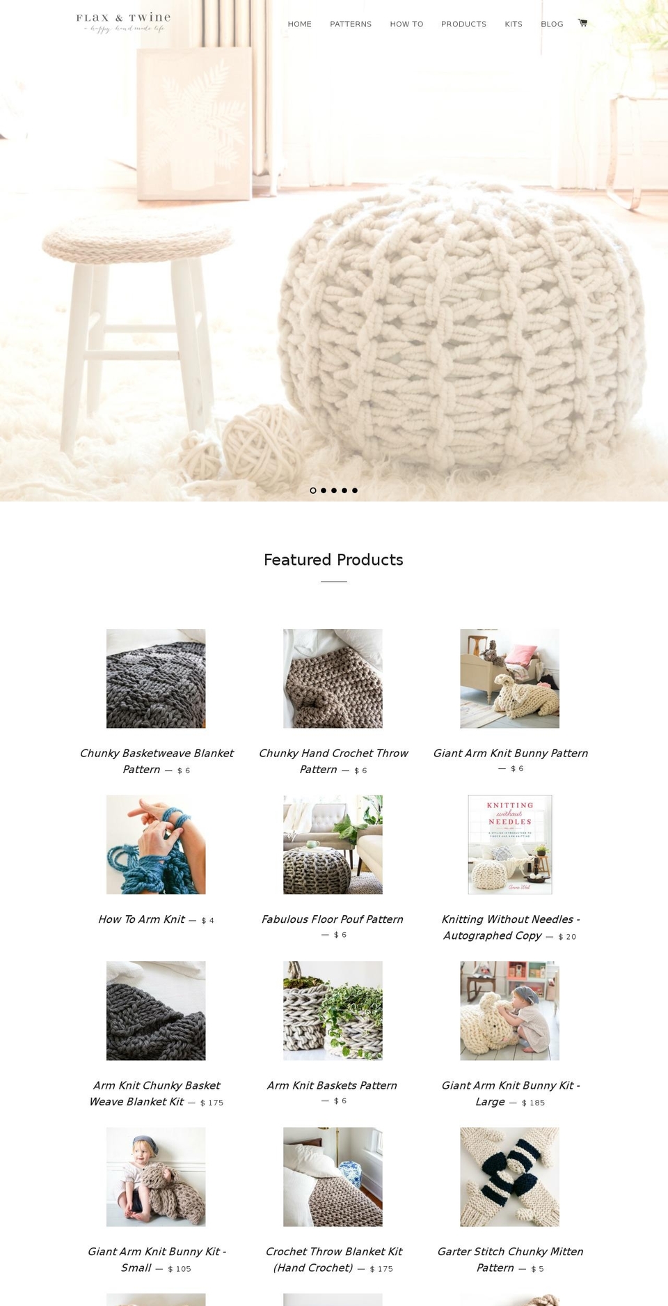flaxandtwineshop.com shopify website screenshot