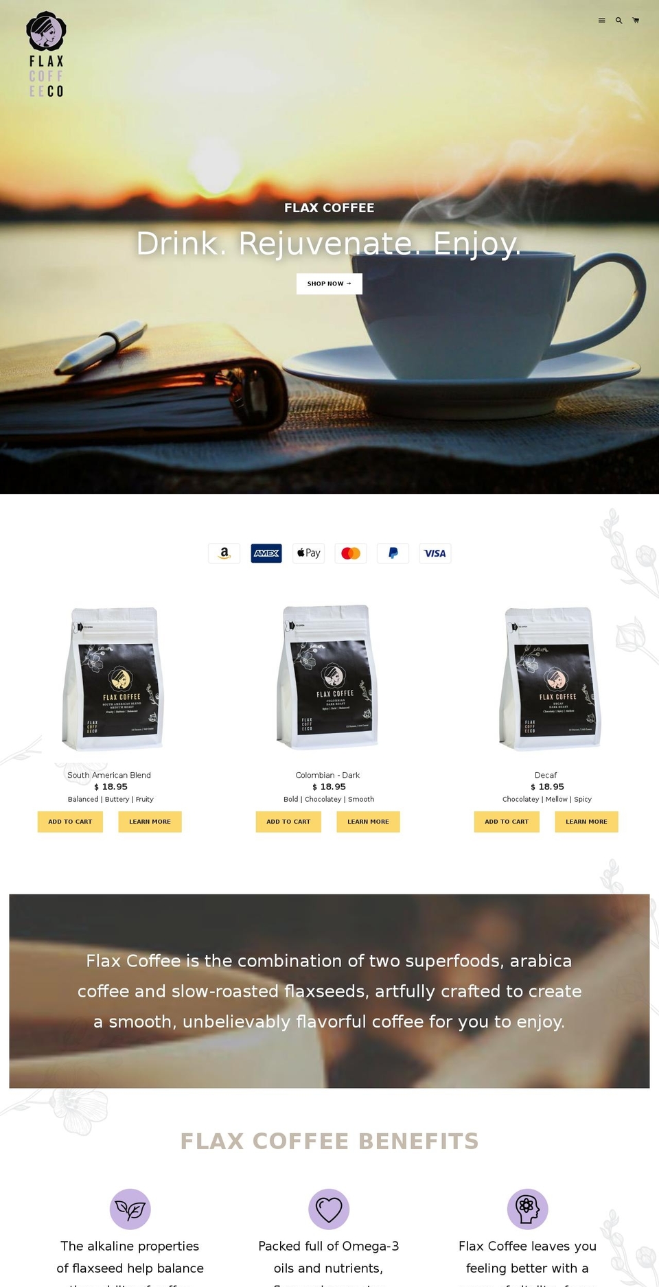 Copy of Flax Coffee - Mahinur need to working... Shopify theme site example flaxbrew.com