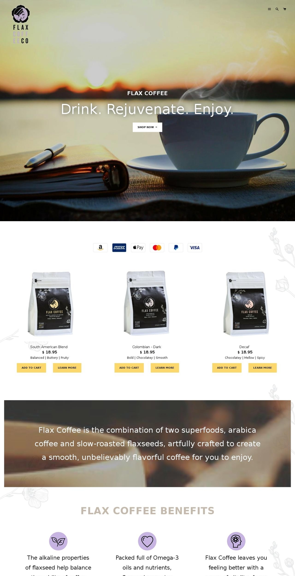 Copy of Flax Coffee - Mahinur need to working... Shopify theme site example flaxcoffeeco.com