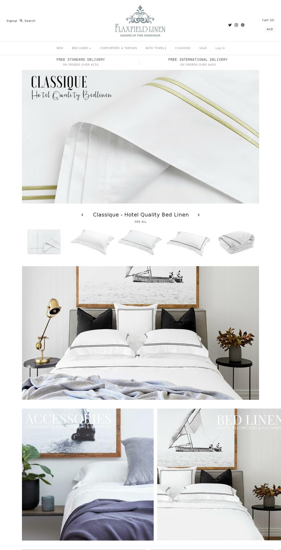 flaxfieldlinen.com.au shopify website screenshot