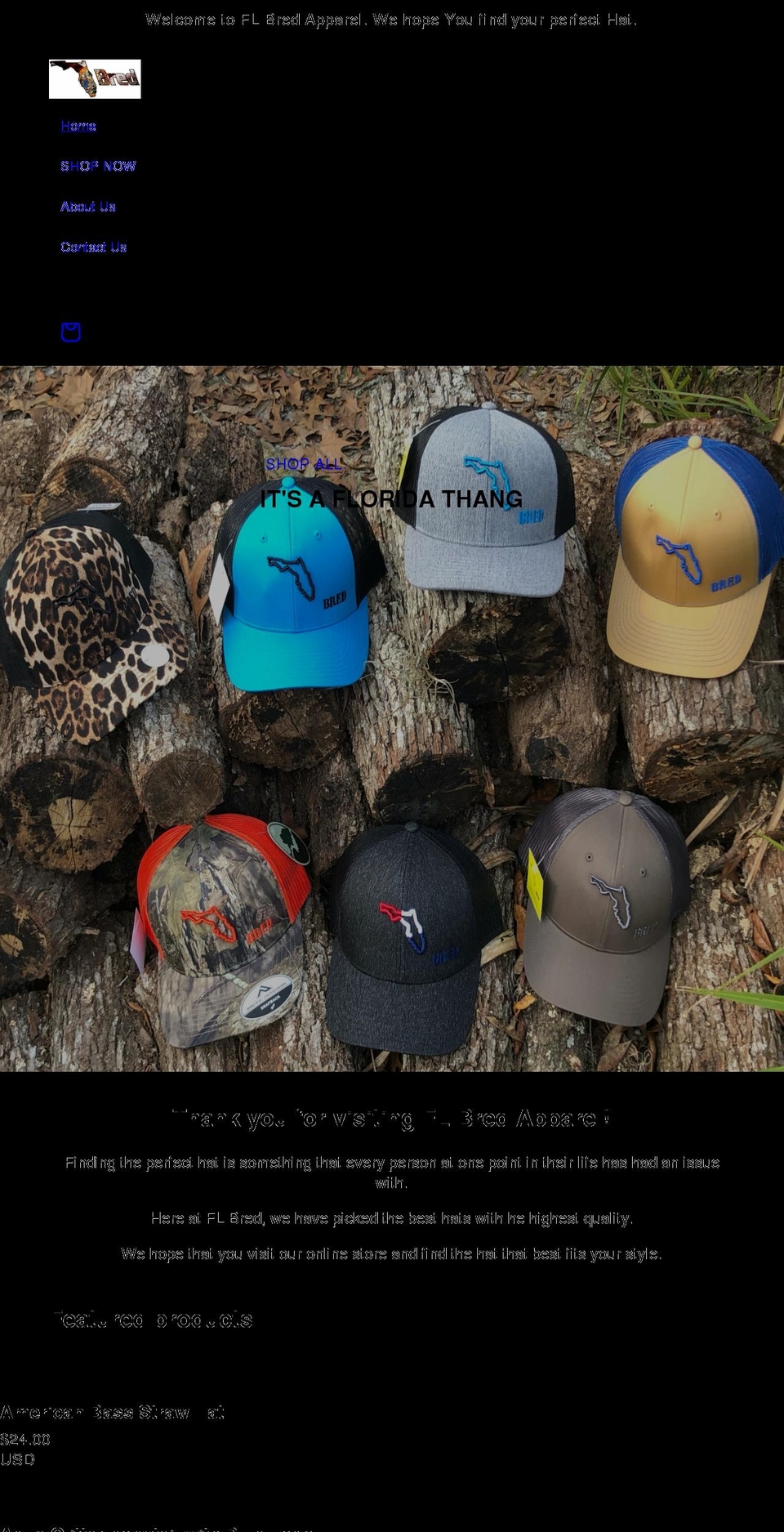 flbredapparel.com shopify website screenshot