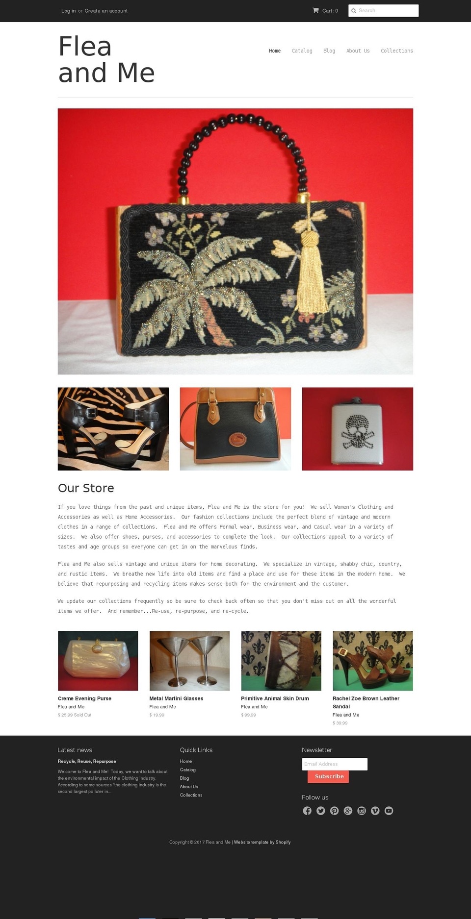 fleaandme.com shopify website screenshot