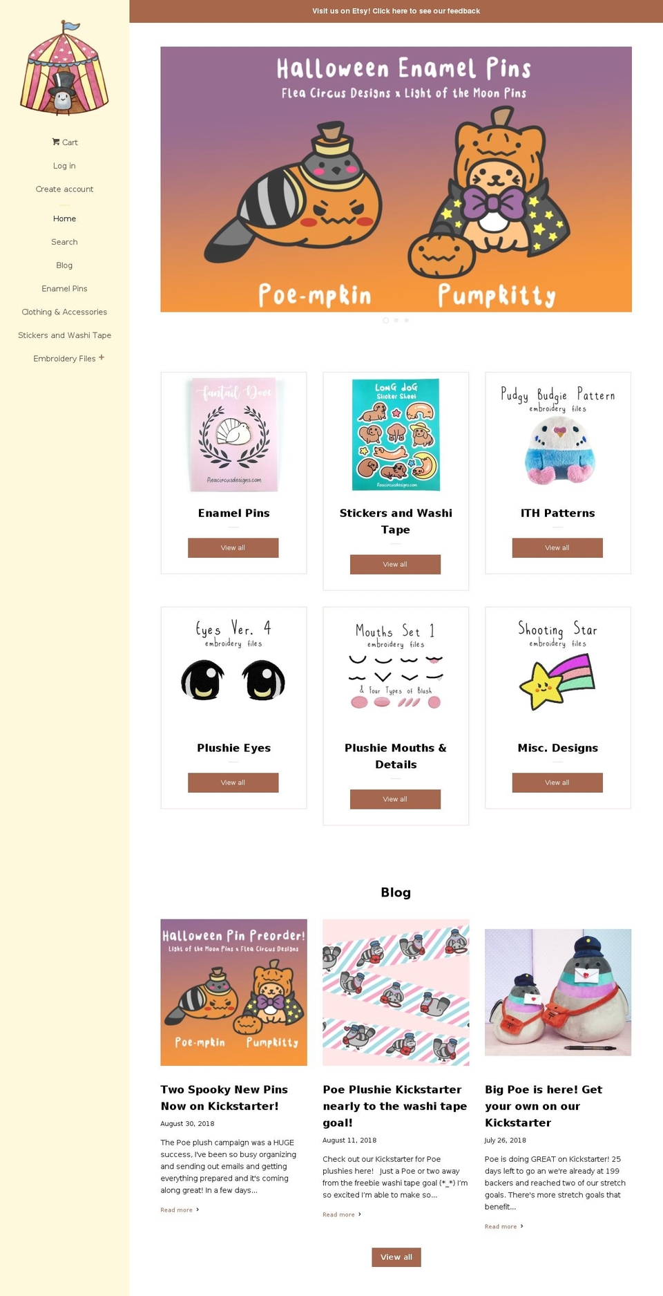 fleacircusdesigns.com shopify website screenshot