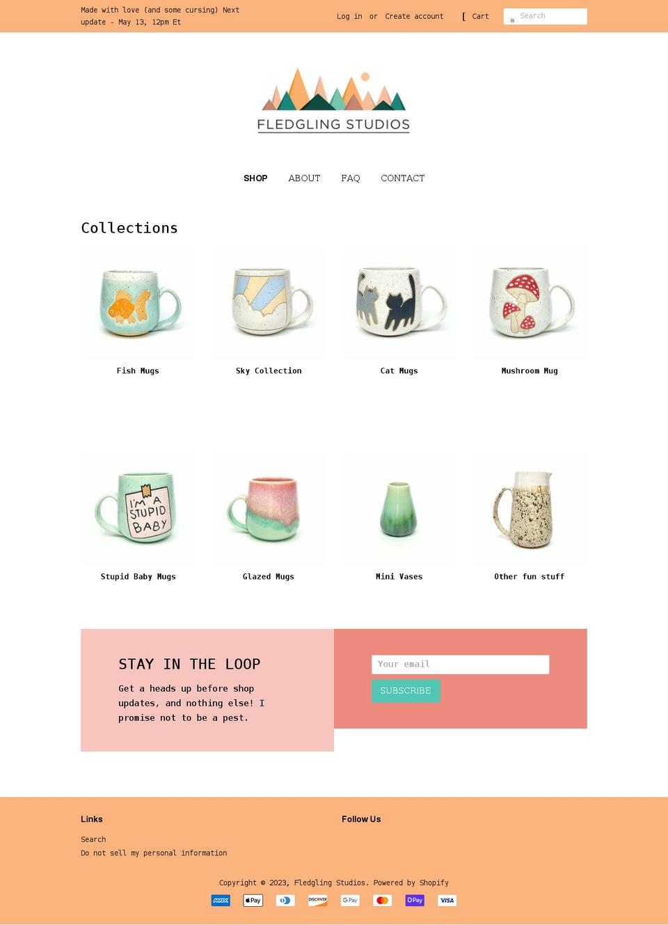 fledglingstudios.ca shopify website screenshot