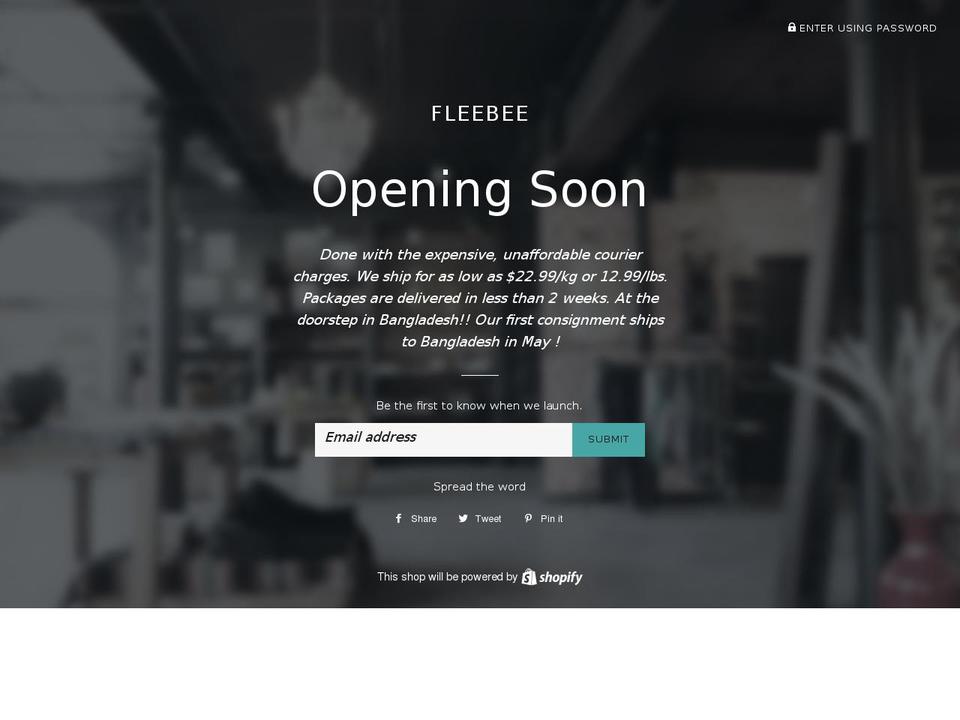 fleebee.com shopify website screenshot