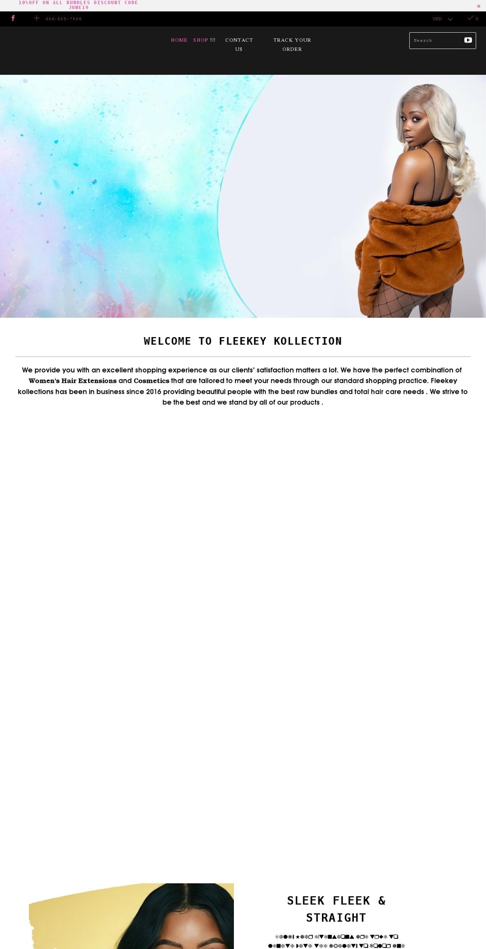 fleekeykollections.com shopify website screenshot