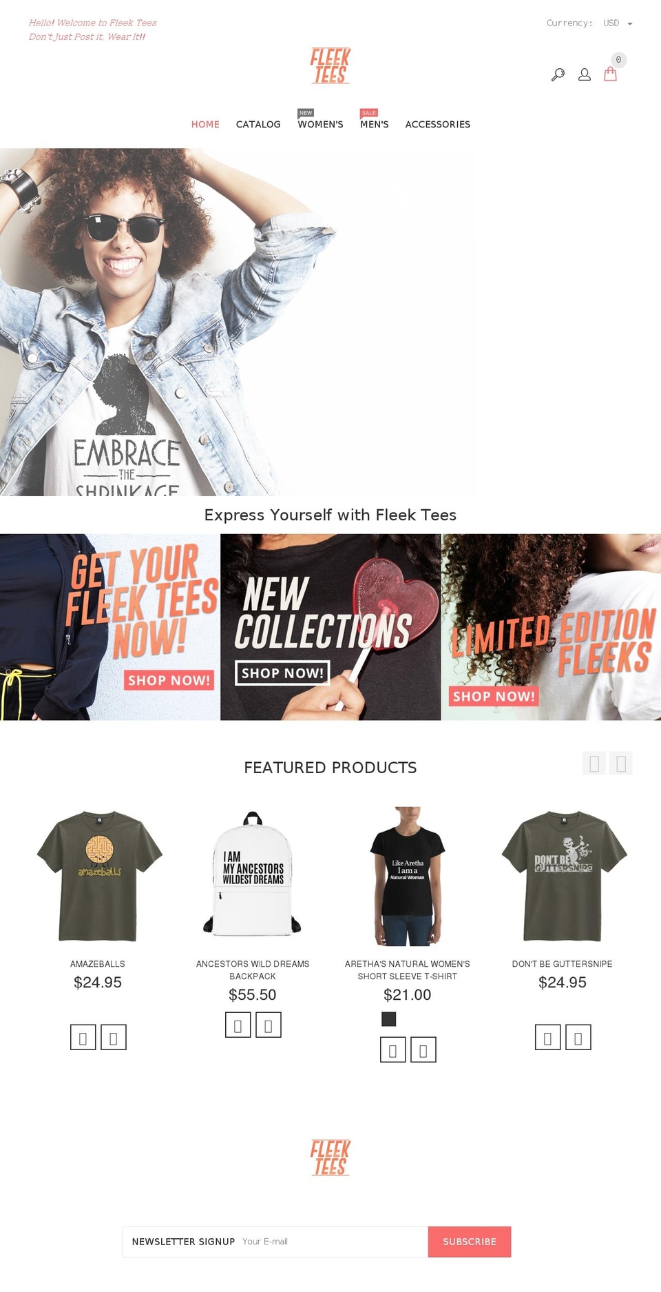 fleektees.biz shopify website screenshot