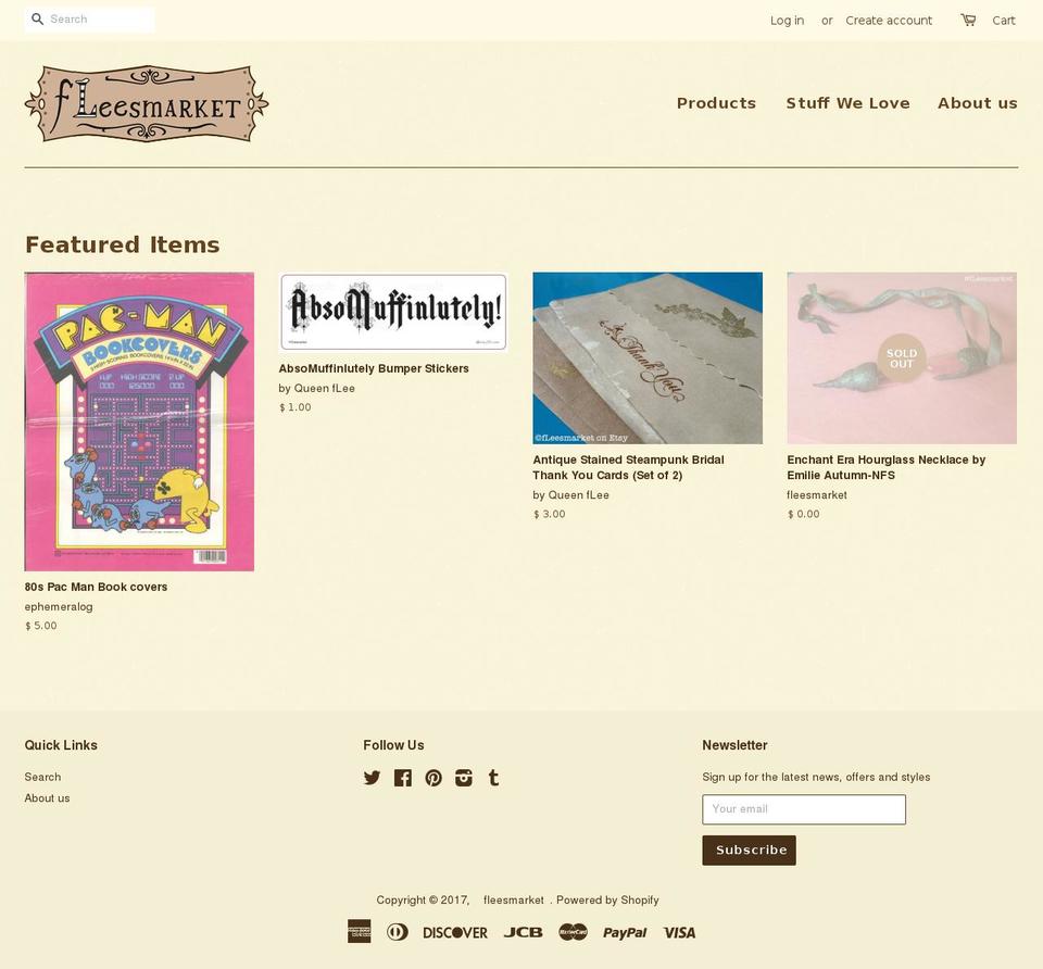 fleesmarket.com shopify website screenshot