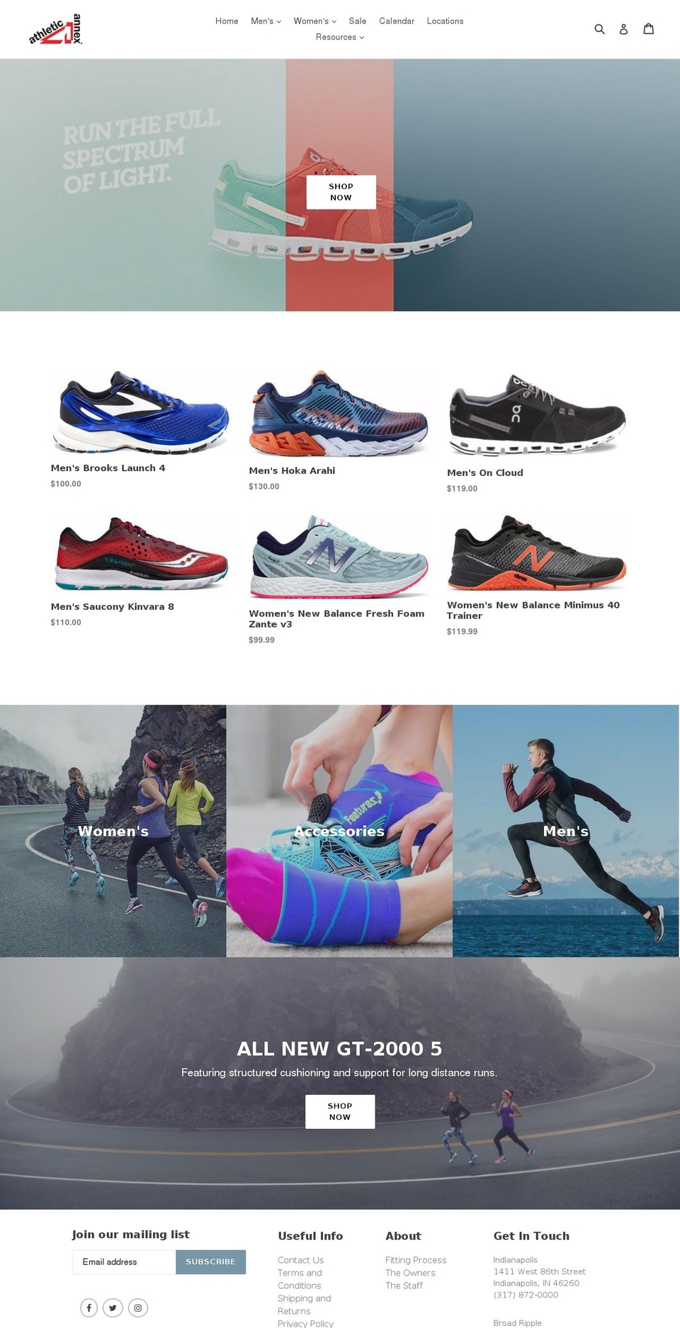 fleetfeetindiana.com shopify website screenshot