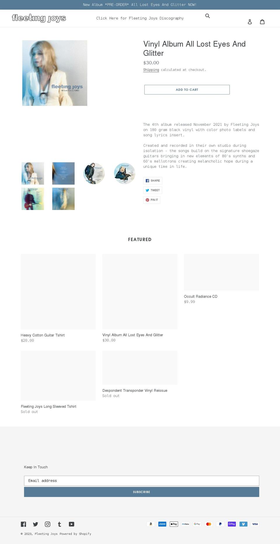 fleetingjoys.com shopify website screenshot