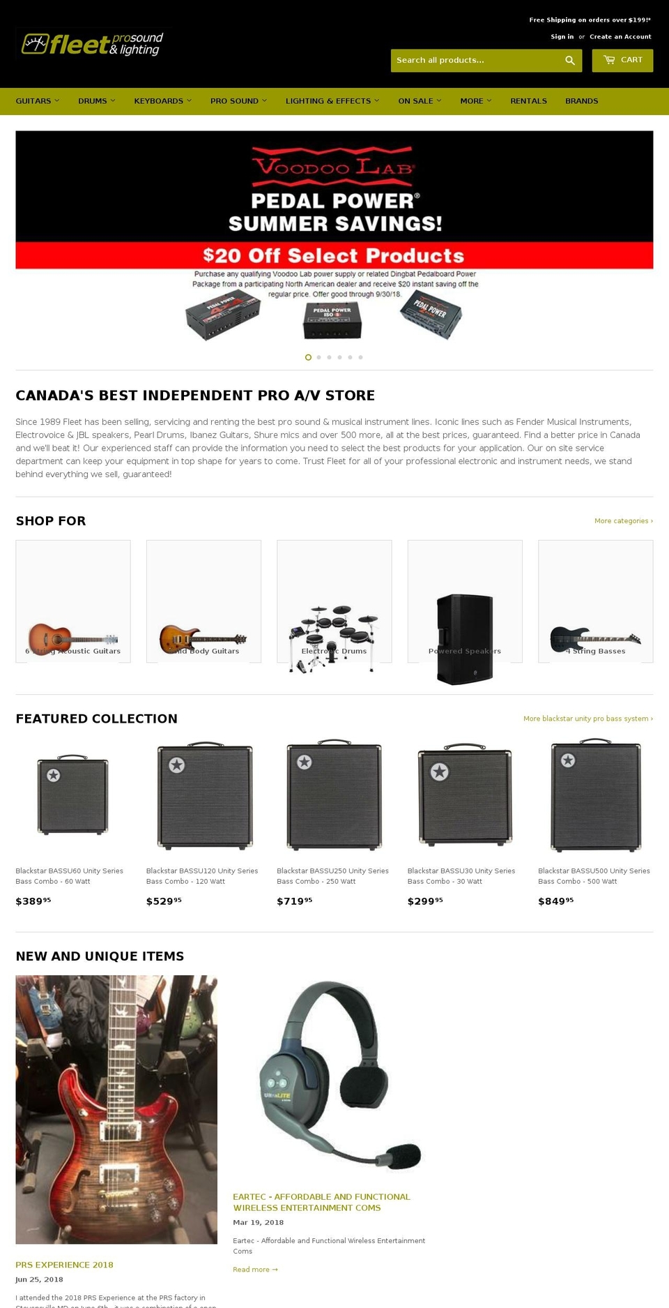 fleetsound.com — Shopify storefront screenshot