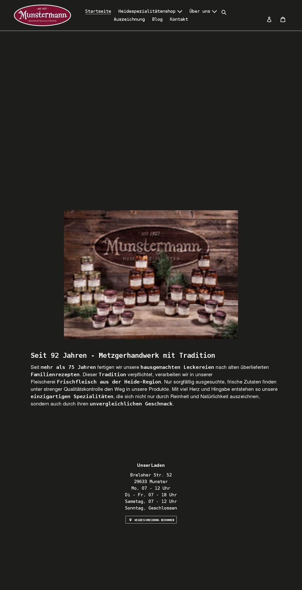 fleischerei-munstermann.de shopify website screenshot