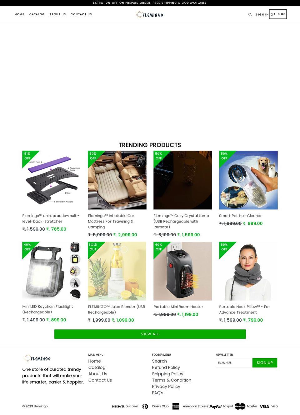 flemingo.in shopify website screenshot