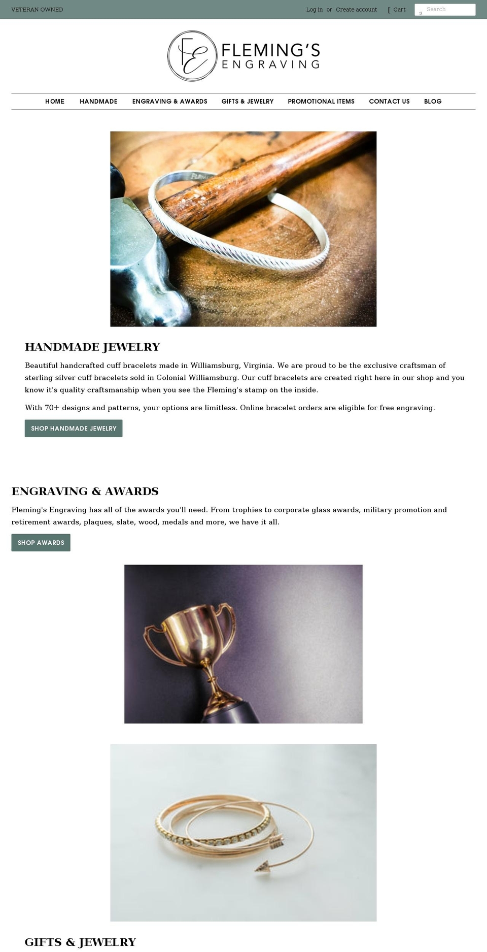 flemingsengraving.com shopify website screenshot