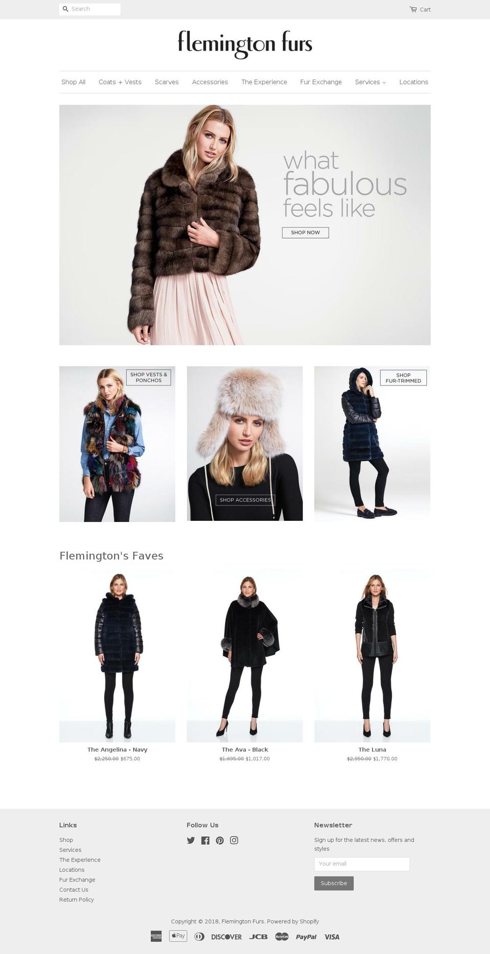 flemingtonfurs.com — Shopify storefront screenshot