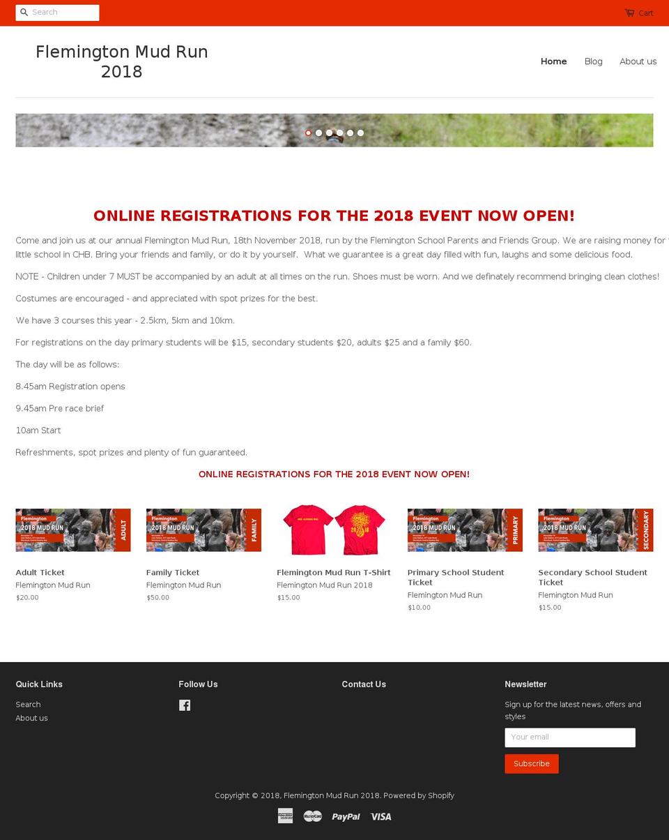 flemingtonmudrun.com shopify website screenshot