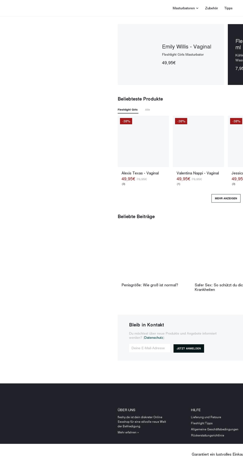 fleshy.de shopify website screenshot