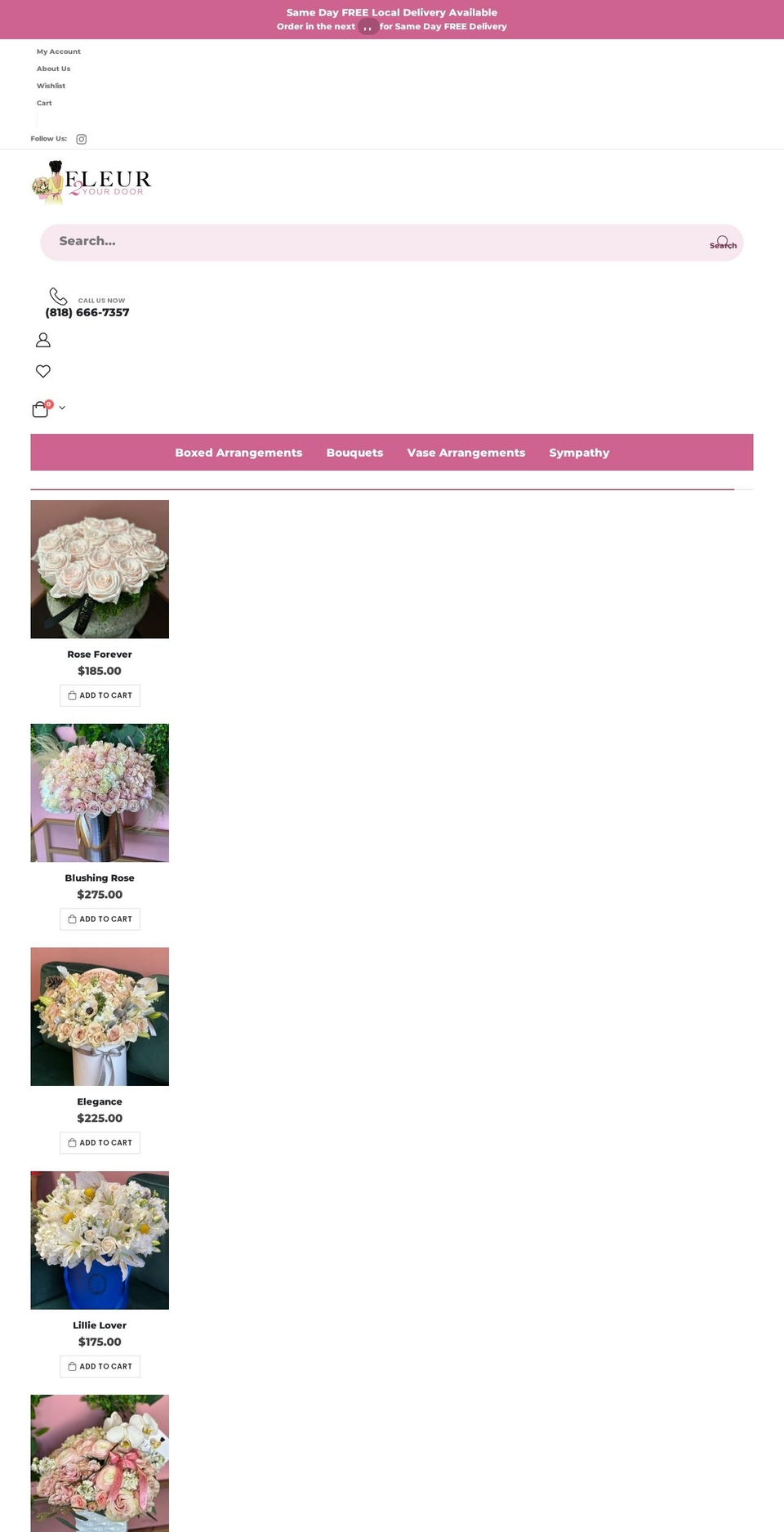 fleur2yourdoor.com shopify website screenshot