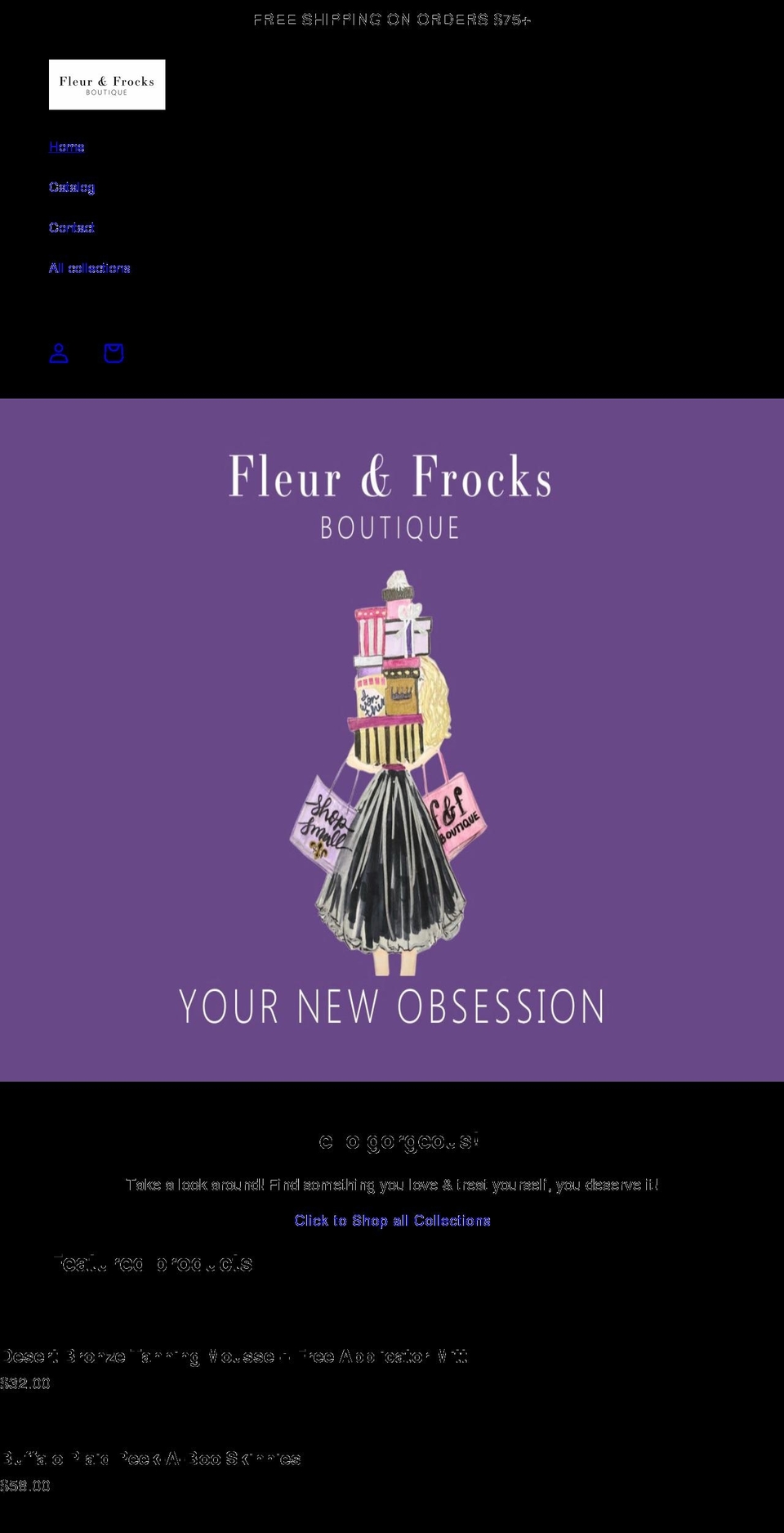 fleurandfrocks.com shopify website screenshot