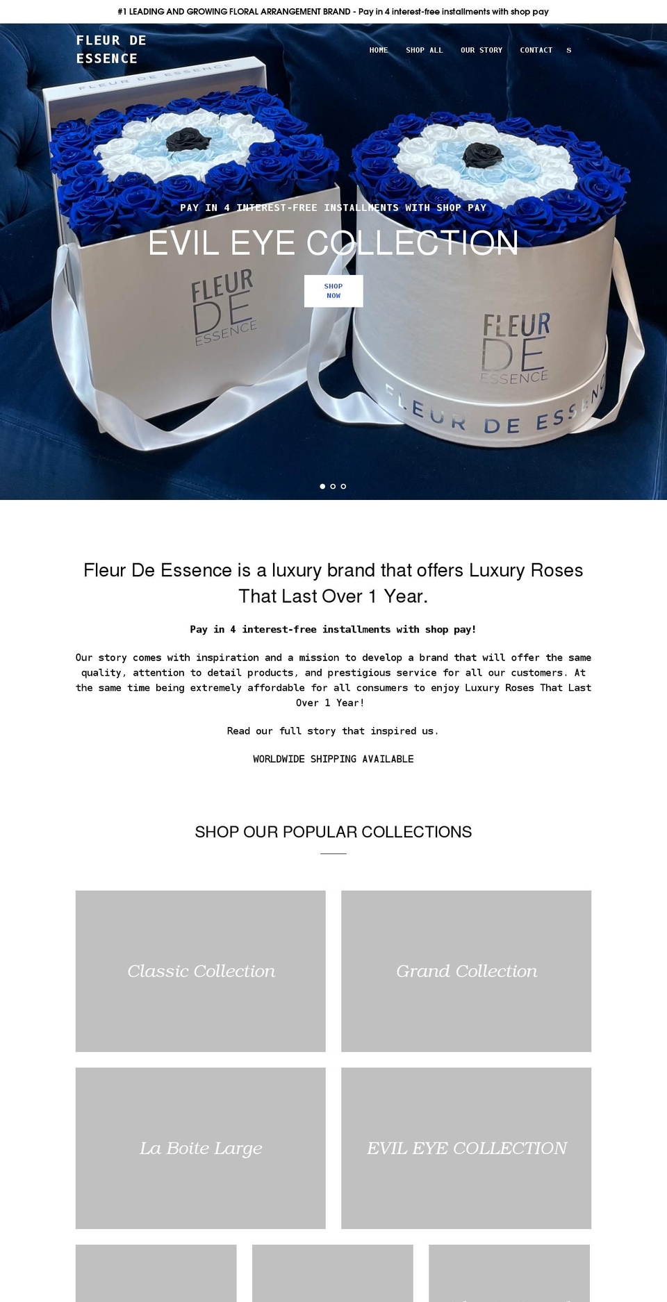 fleurdeessence.com shopify website screenshot